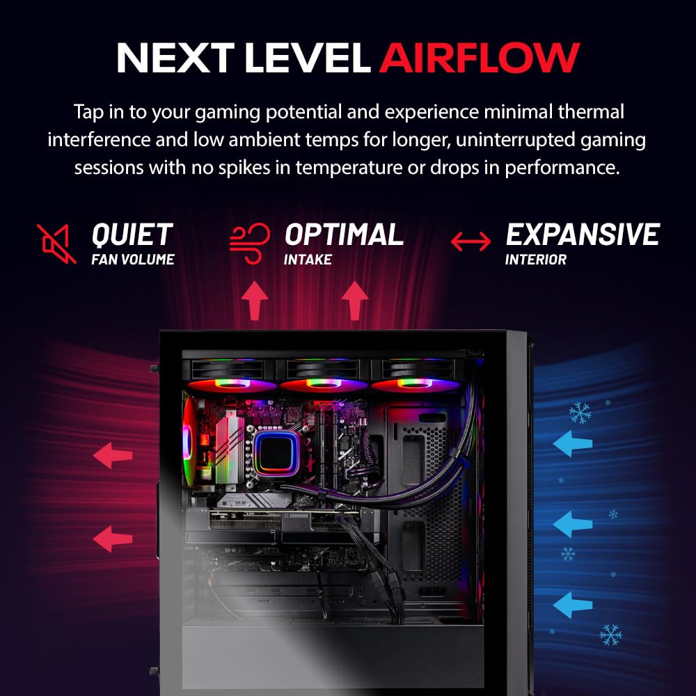 Skytech Gaming Rampage Desktop PC, Intel Ultra 7 265K 3.9 GHz(5.4 GHz Turbo), NVIDIA RTX 5060 Ti 8GB, 1TB Gen4 NVMe SSD, 32GB DDR5 RAM 5200 RGB, 850W Gold ATX 3 PSU, 360mm ARGB AIO, Wi-Fi, Win 11